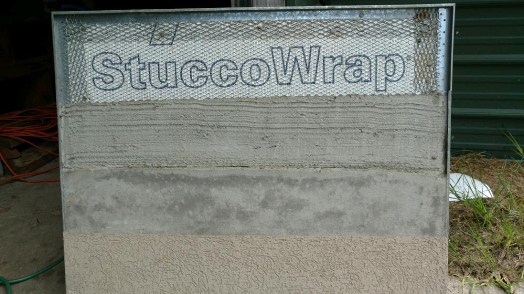 Different layers of stucco